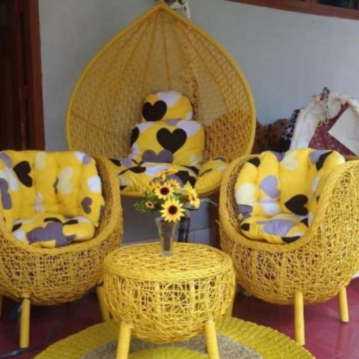 Ayunan Ayunan Rotan Sintetis Pear + Kursi Brekele