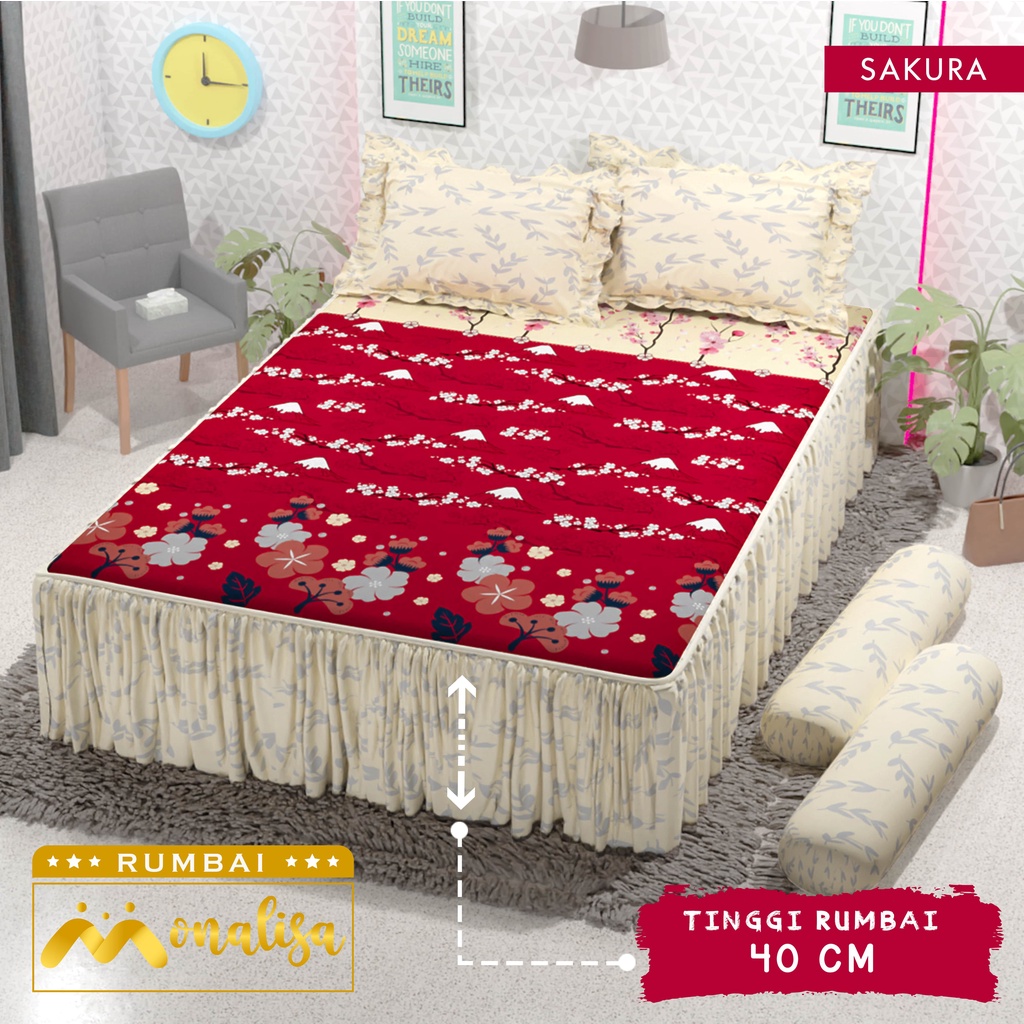 Monalisa Premium Sprei Rumbai Uk 160/180 - Sakura