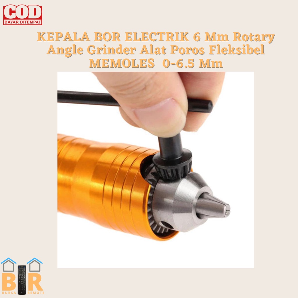 KEPALA BOR ELECTRIK 6 Mm Rotary Angle Grinder Alat Poros Fleksibel MEMOLES  0-6.5 Mm