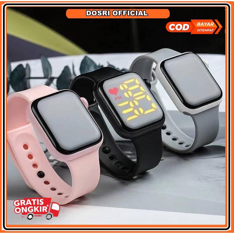 [BISA COD] Jam Tangan LED Digital Pria Wanita Rubber Electronic Fashion Couple Anak Remaja Import Premium