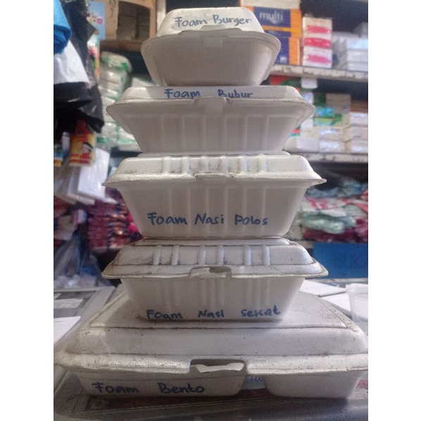 Stereofoam Foam Bubur Polos Nasi Bento Sekat Burger