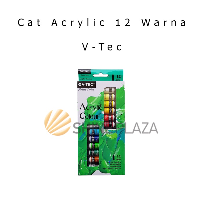 

Cat Acrylic V-Tec 12 Warna Colors - Cat Akrilik V Tec Paint Set VT-612A