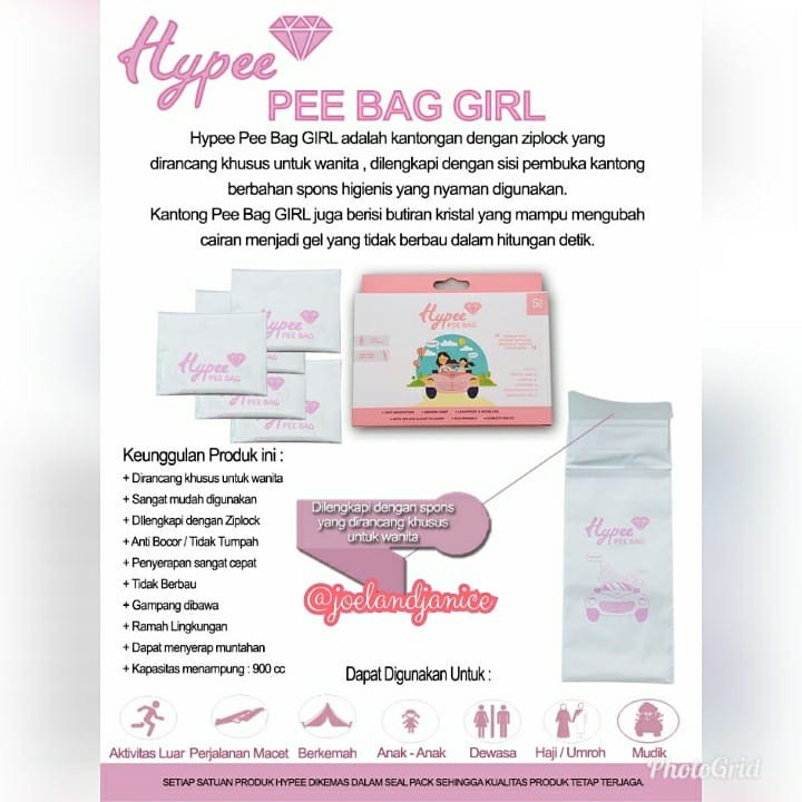 Hypee Disposable Pee Bag Girl