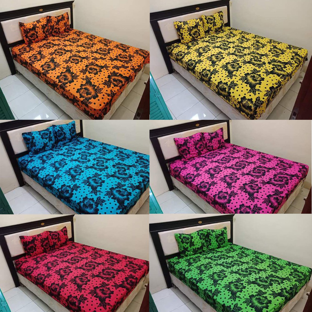 Sprei Batik - Batik Print/Sablon Dengan 4 Bantal 2 Guling