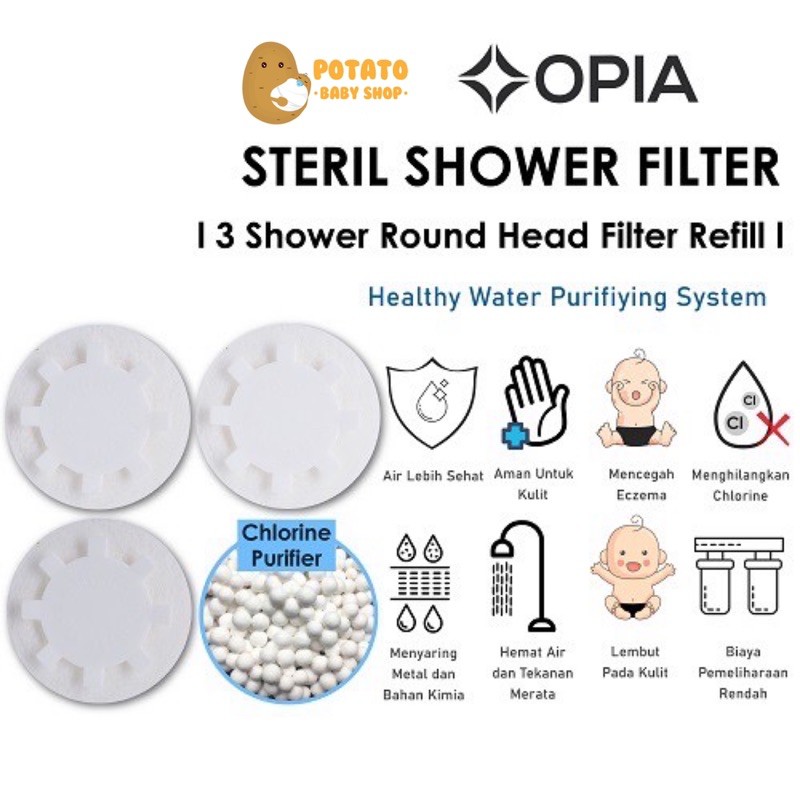 Opia Steril Shower Head Filter Refill Pack isi 3