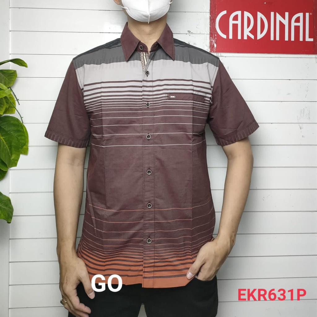 gof CTR CARDINAL KEMEJA CASUAL Pakaian Atasan Pria Kemeja Reguler Hem Casual Santai Lengan Pendek