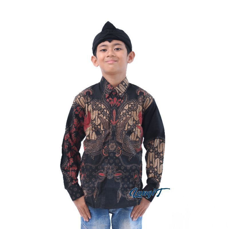 Baju batik anak laki-laki lengan panjang umur 2-13 tahun bisa buat sekolah hari batik