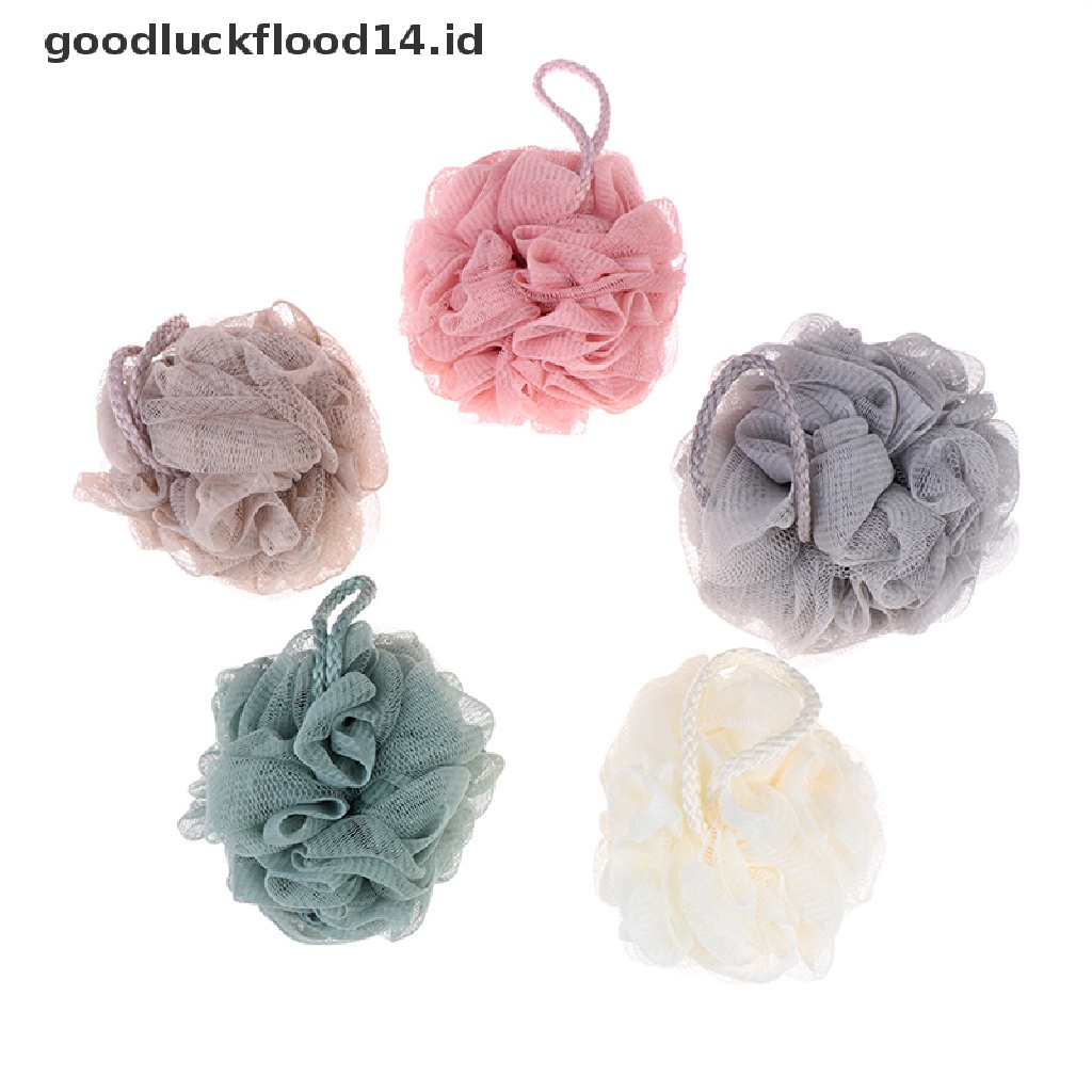 [OOID] 1pc Loofah Bath Ball Mesh Sponge Milk Shower Bathroom Supplies Bath Soft Flower  ID