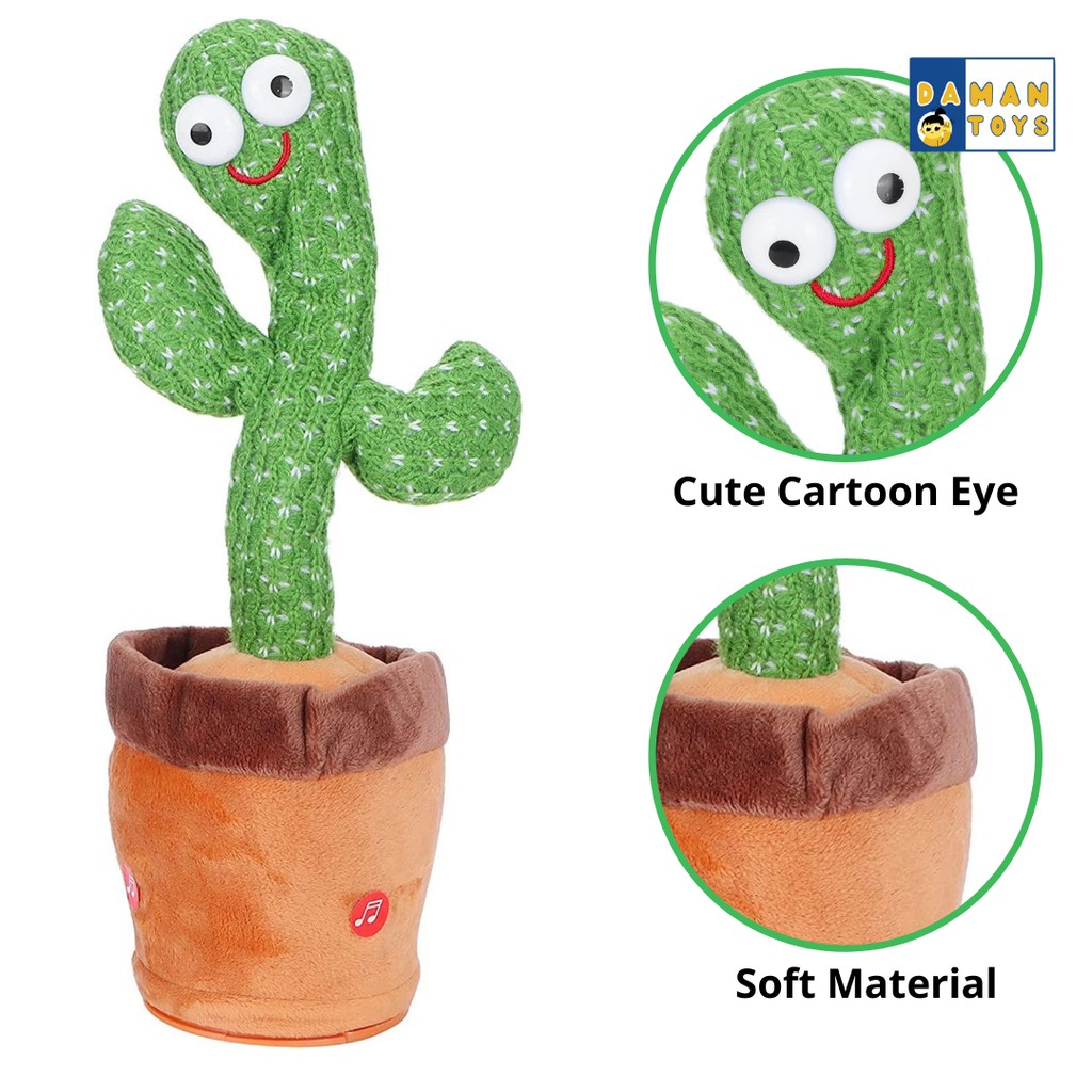 Cactus Dancing Kaktus Joget Boneka Goyang 120 Lagu Viral Bisa Ngomong Rekam Bicara Menari Dance Murah Usb Charger Kado Mainan Anak Murah