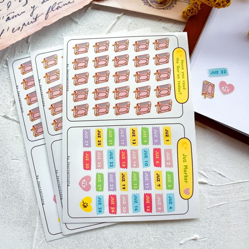 

Sticker Al-Qur'an Juz Tracker | Stiker Juz Marker untuk Planner dan Bujo