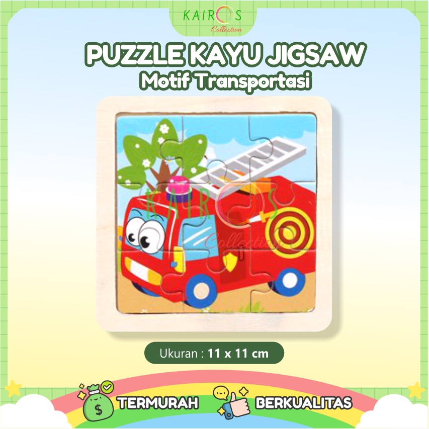 Puzzle Kayu Anak Mini Transportasi