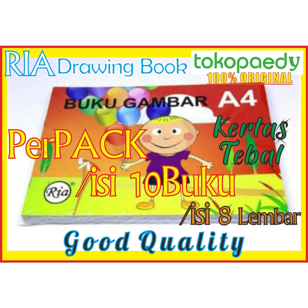 

[PER PACK] RIA Buku Gambar A4 /Drawing Book RIA Ukuran A4 /Isi 10 Buah Buku Isi 8Lembar Kertas TEBAL