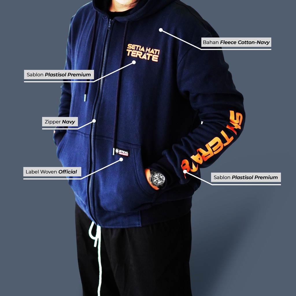 Hoodie Zipper SH Terate - Navy