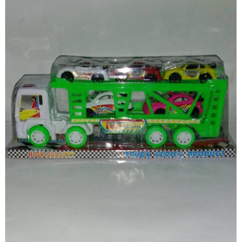 mainan truk pengangkut mobil minibus
