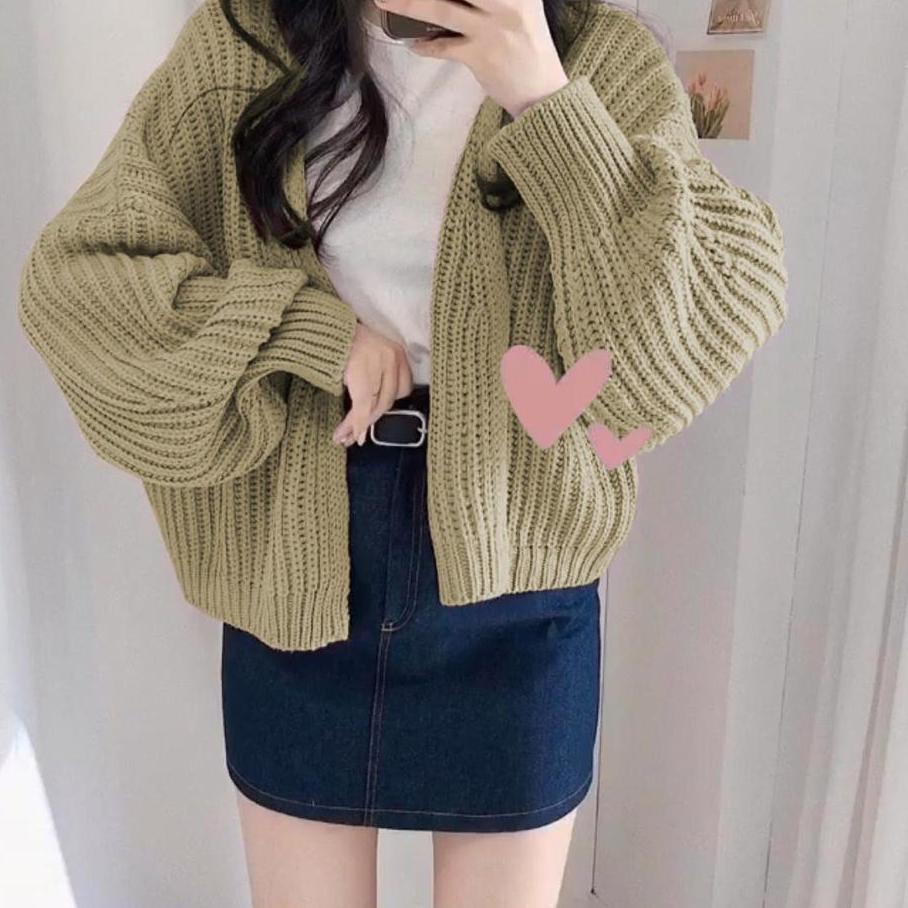 Super Promo➽ ➽ TFS - Cardigan Outer Rajut Hazel Oversize Bigsize OOTD Jumbo Premium / Sweater Rajut 