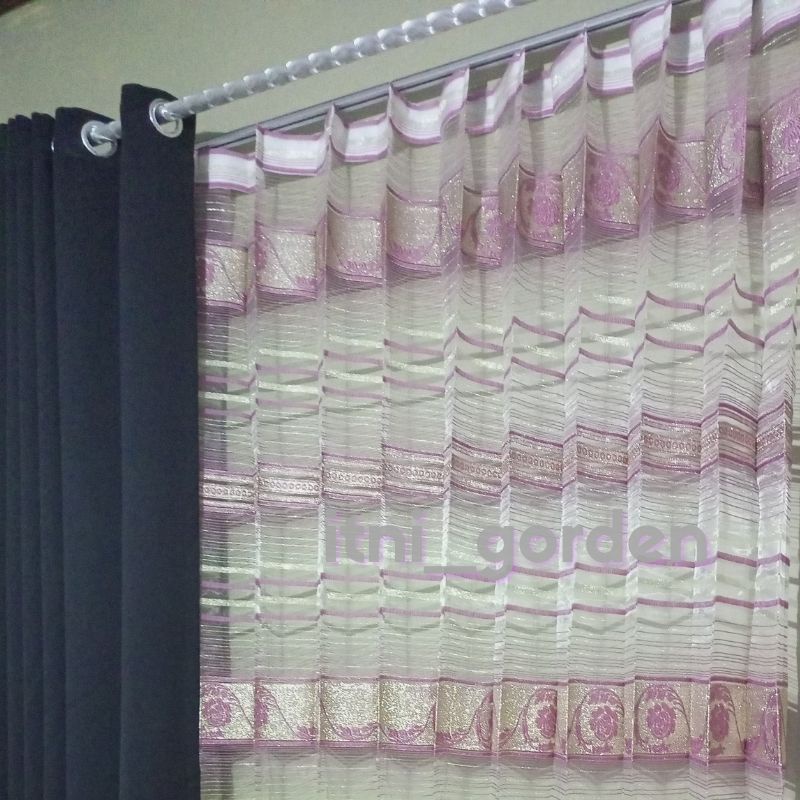 ITNI Vitrase Gorden Import Transparan Motif Bordir Untuk Daleman Gorden / Puring Gorden T150cm T200cm T250cm L100cm L200cm