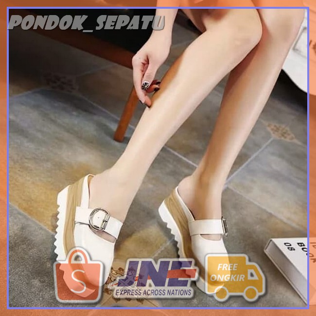 Jual SANDAL WEDGES SLIP ON ON28 PUTIH Low Price  -  SKULS463