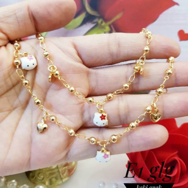 Xuping gelang kaki anak lapis emas 18k 1707j