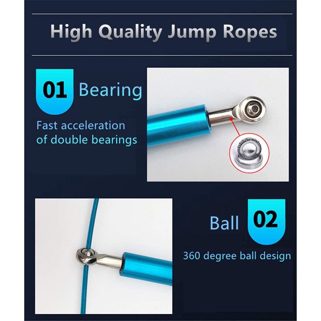 Tali Skipping Jump Lompat Tali Rope Steel Wire Bearing 3M MW