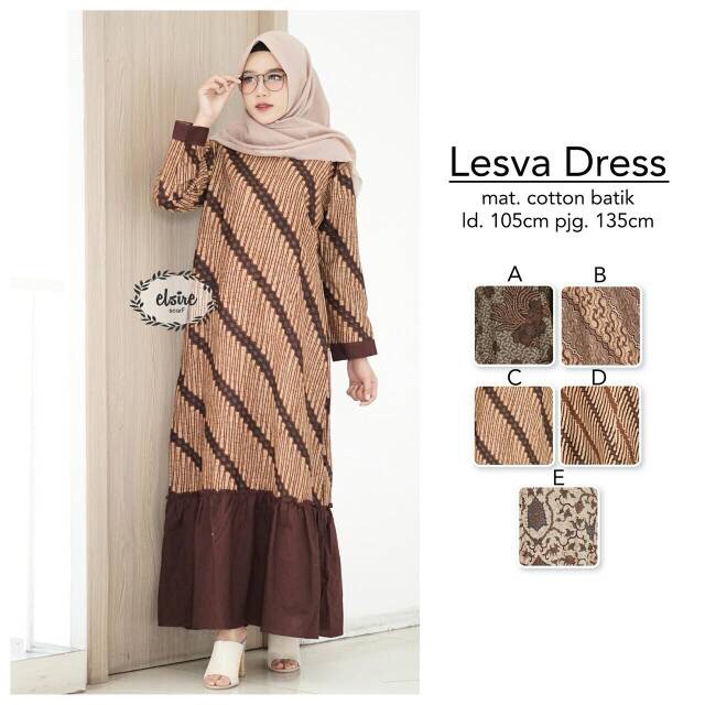 Lesva Elsire Gamis Sogan Premium Sarimbit Batik Modern Seragam Muslim