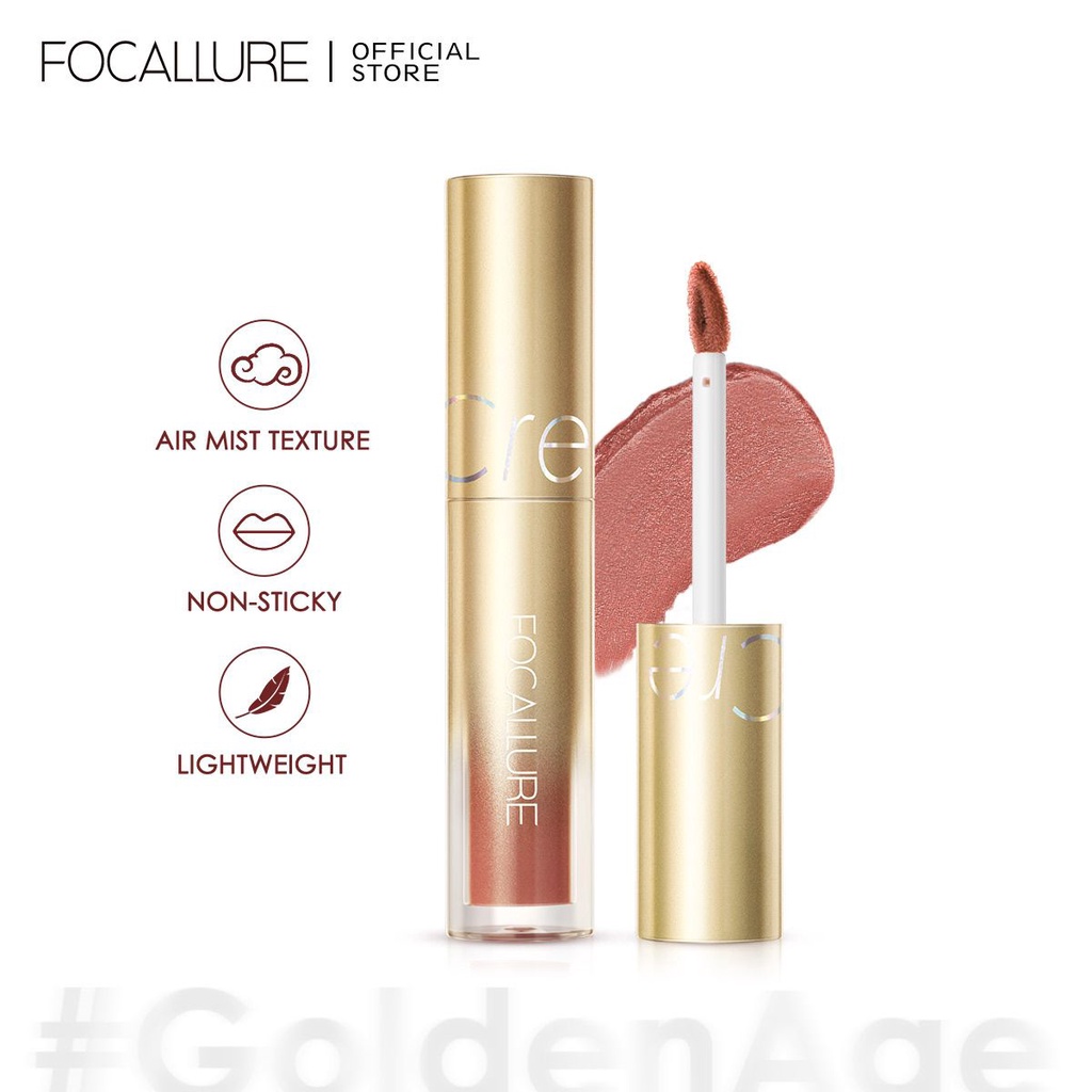 Focallure #GoldenAge Liquid Matte Lipstik Fast Dry Tahan air