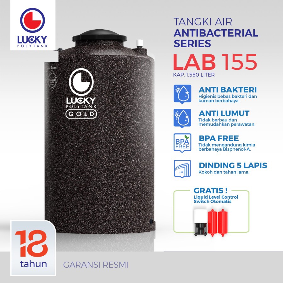 Tangki Air LUCKY Anti Bakteri Ukuran 1550 - 5000 Liter | Toren Air | Tandon Air | Lucky Polytank