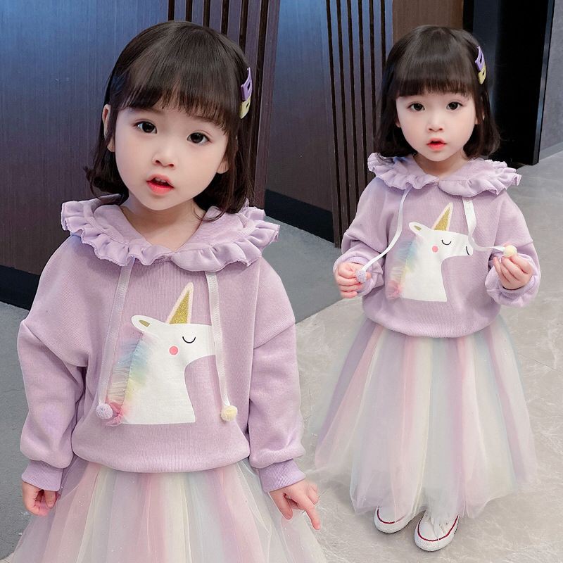 (LOLI-JKT) BS-86 STELAN ANAK CEWEK/MODEL UNICORN HOODIE 100-140