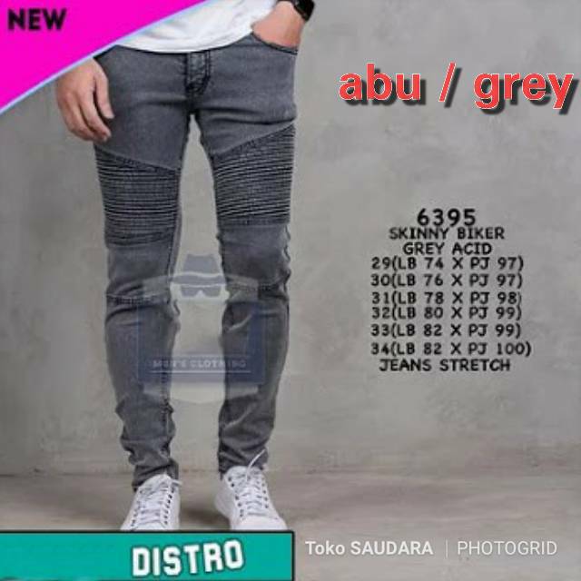 Celana Bikers Skinny Jeans {celana bikers jeans pria)