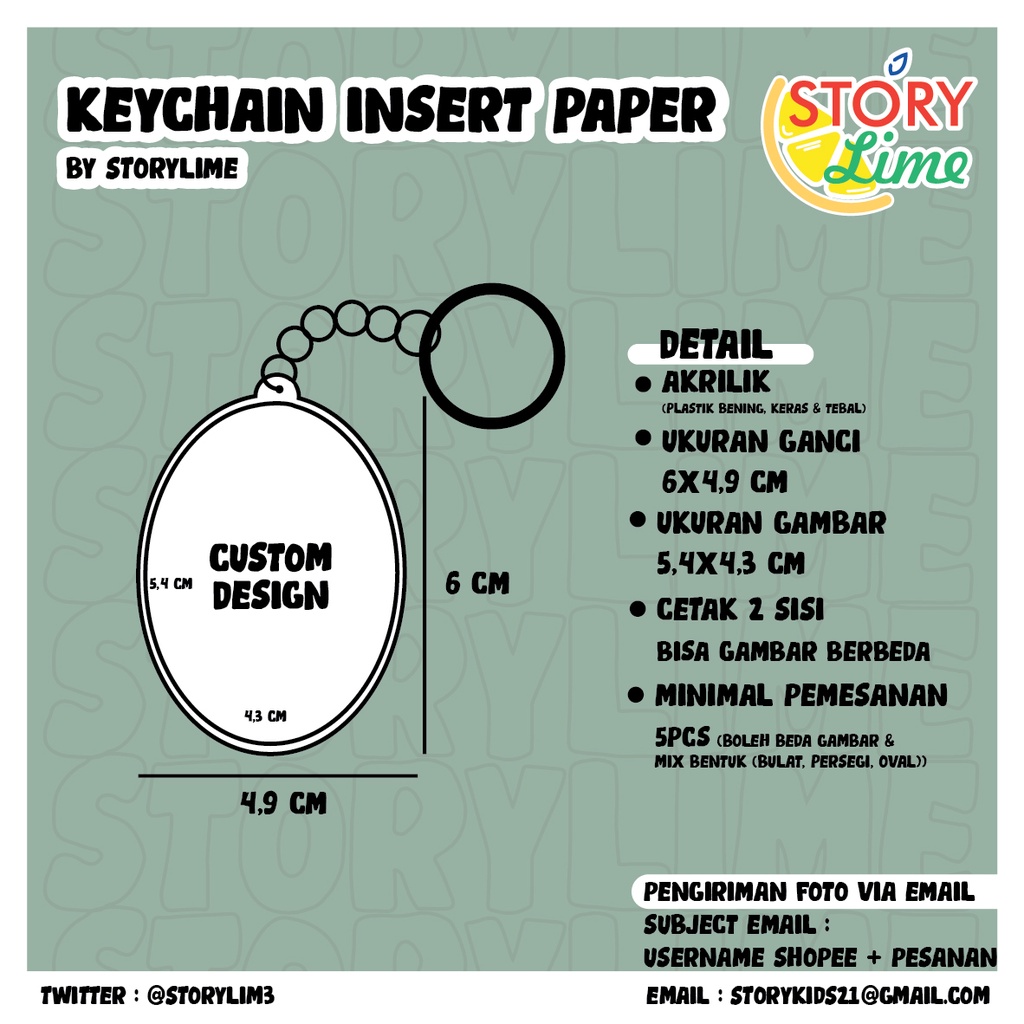 Gantungan Kunci, Key Chain Insert Paper Custom Akrilik Souvenir