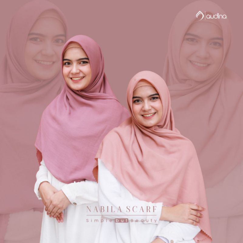 Jilbab Segi Empat / SCARF NABILA / Hijab Segiempat / size 130x130 Ori by Audina