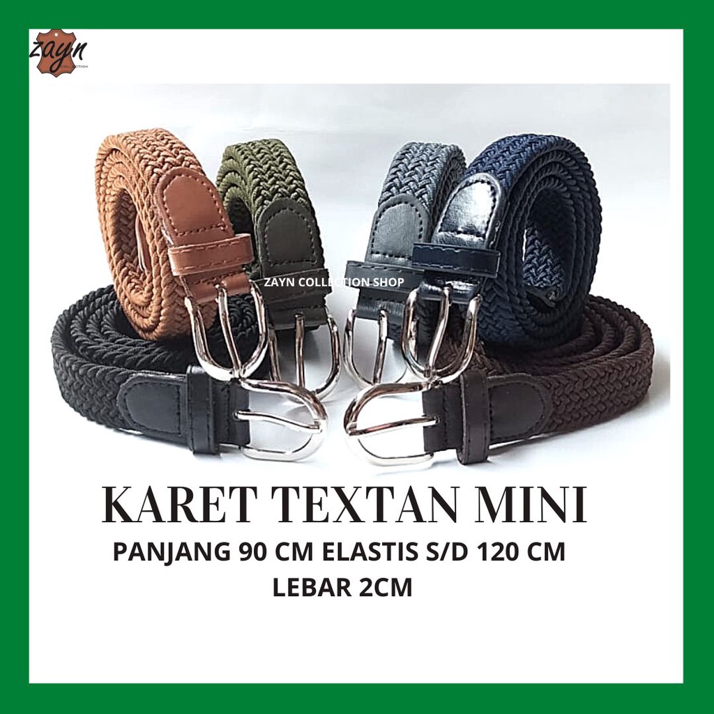 Ikat Pinggang Karet Textan Ukuran Mini Gesper Cewek Bahan Rajut Untuk Remaja