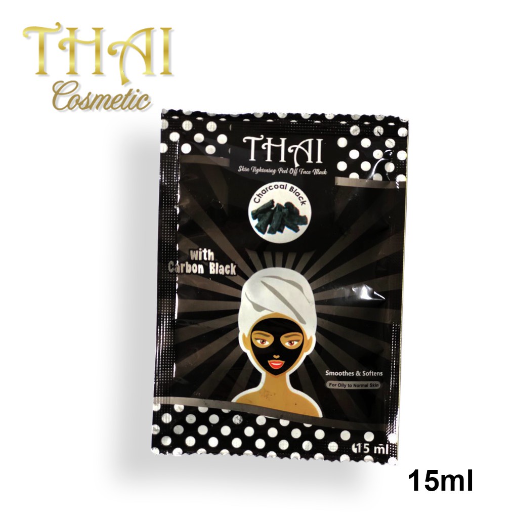 ⭐BAGUS⭐ [SACHET] THAI PEEL OFF MASK 15GR | Maker Wajah Egg White / Charcoal / Goats Milk