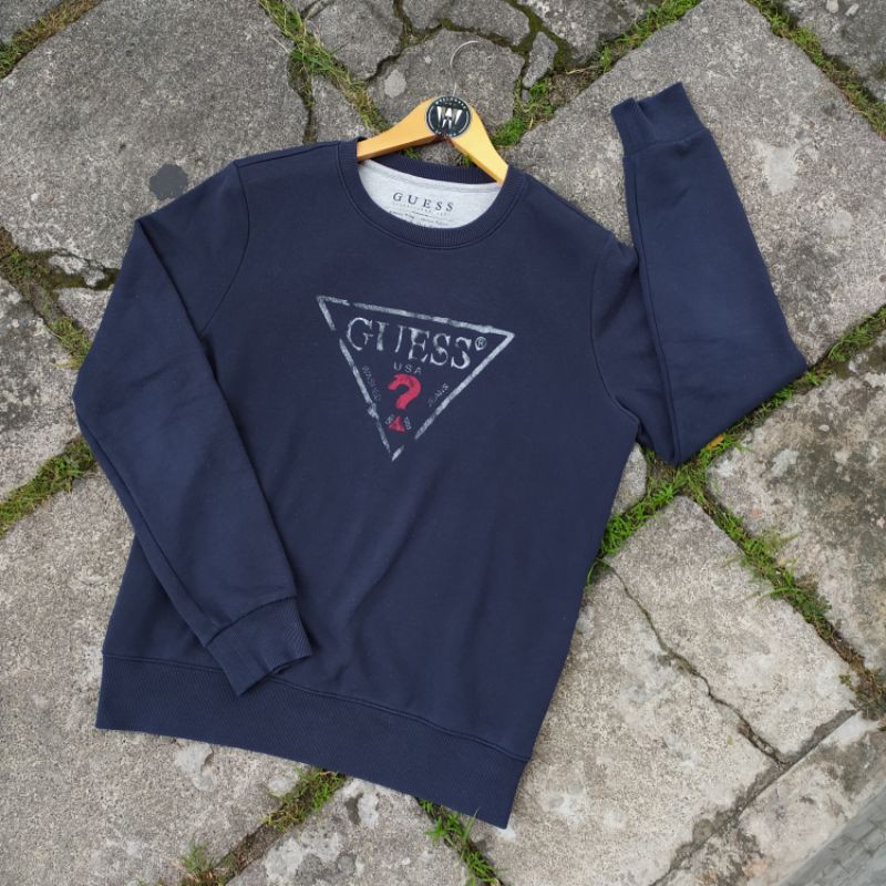 CREWNECK GUESS /CN GUESS/ GUESS ORIGINAL /SWEATER GUESS MURAH /SWEATER NAVY