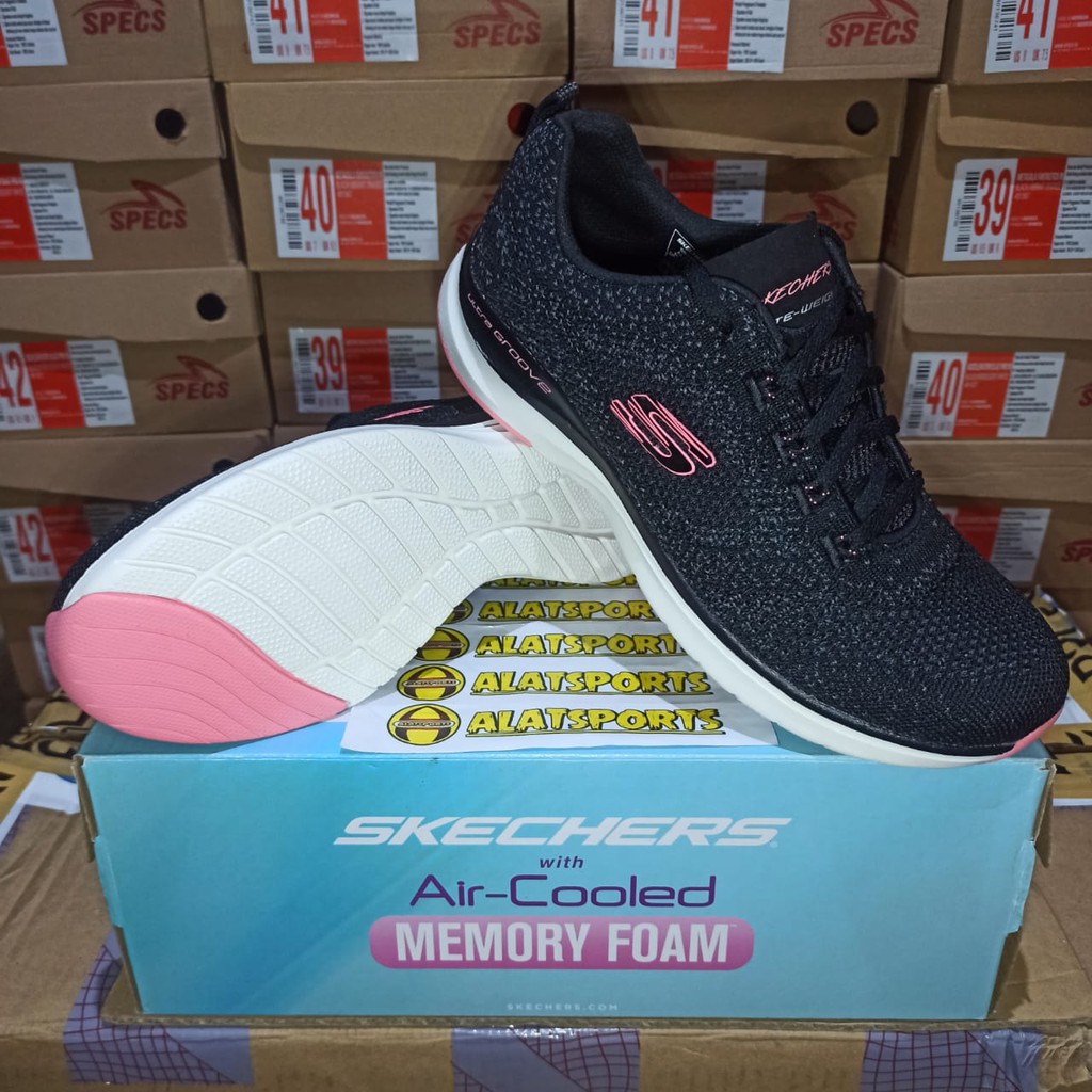 Skechers Ultra Groove 149019-BKPK Sepatu Sneaker Wanita Original
