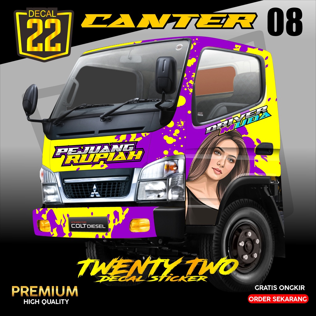 STIKER TRUK CANTER /DECAL STIKER TRUK CANTER /STIKER MOBIL TRUK CANTER FULL KABIN  KODE 08 Podo