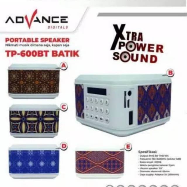 Speaker tp 600 batik bluetooth cocok sebagai speaker murotal