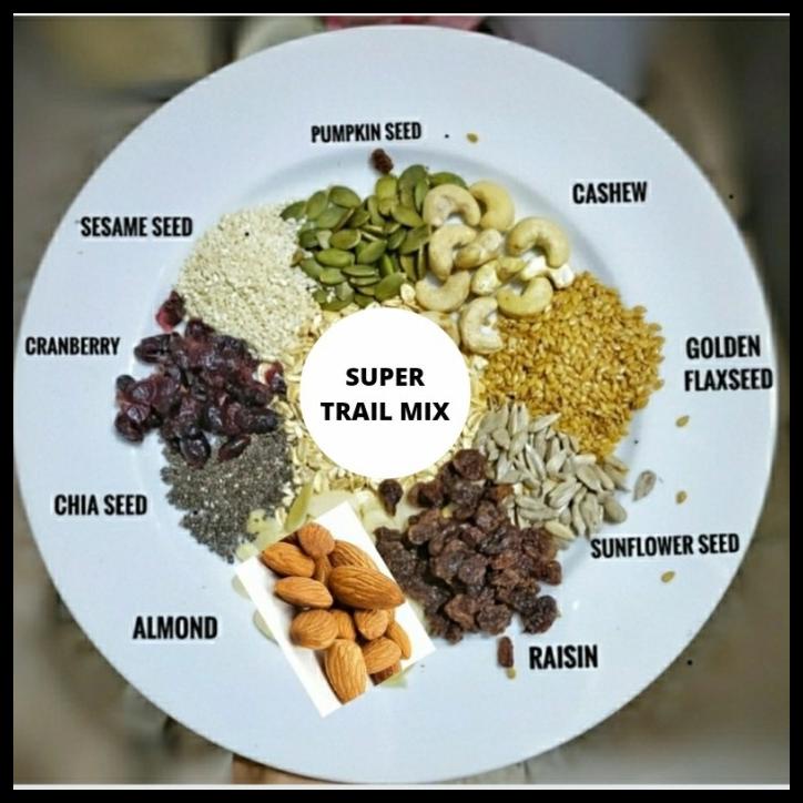 

DISKON TERBATAS !!! TRAIL MIX 1KG - ALMOND, CRANBERRY, PUMPKIN SEED, CASHEW, RAISIN TERLARIS