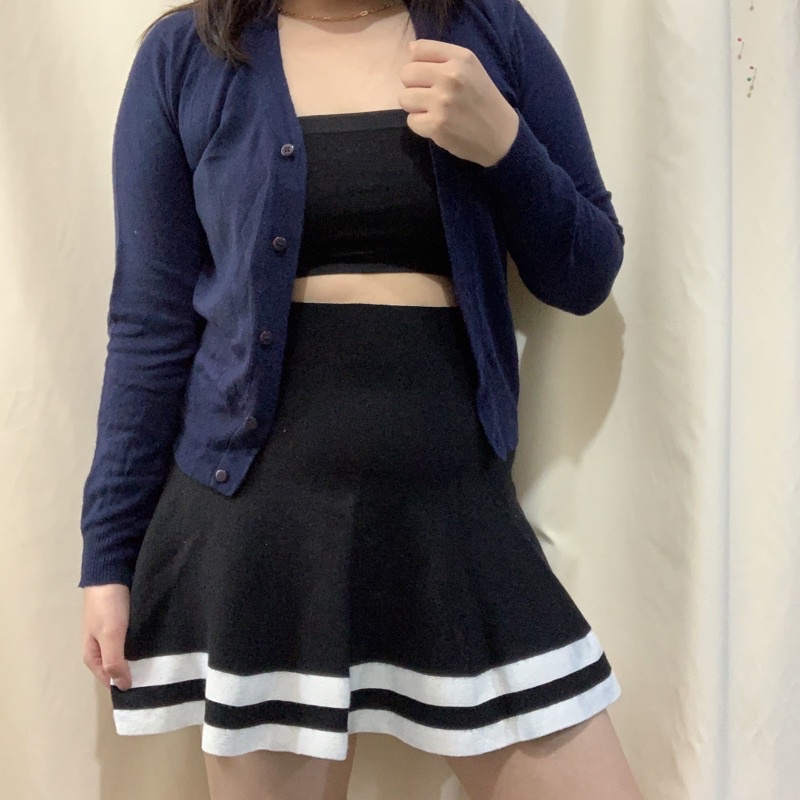 Unfettered Korean Navy Cardigan / Kardigan / Cardingan / Knitwear / Knit / Rajut / Outer / Navy / Bi