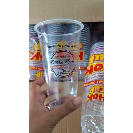 Sablon Gelas Cup Model Slim 18 Oz untuk Minuman Kekinian
