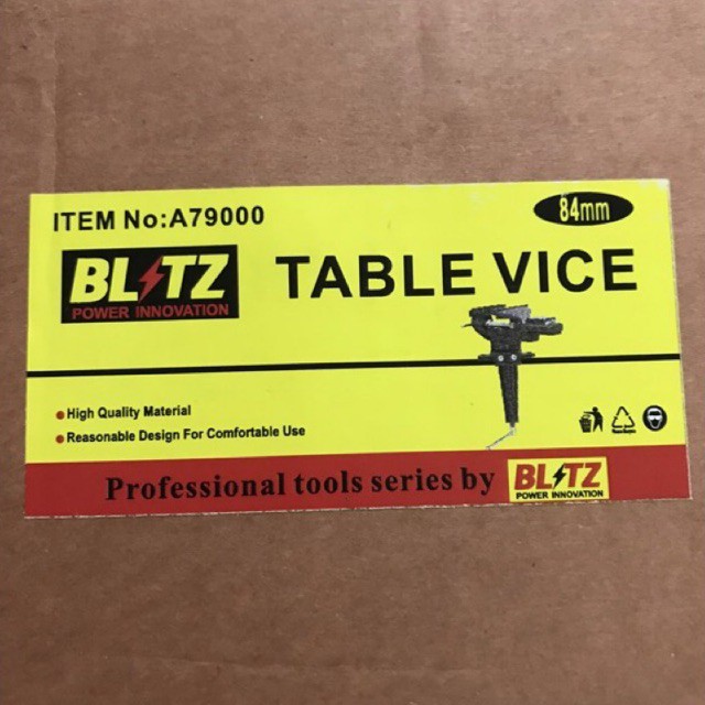 Catok Meja 84 mm BLITZ  Swifel QuickRelease BisaFixedMeja - Ragum Mini Bench Table Vice 3 in 84mm