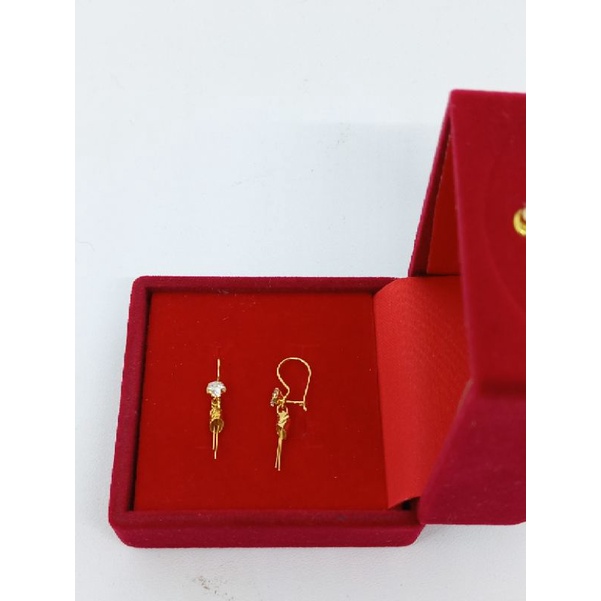 ANTING KAIT MP 1 + M. BAMBU UKIR / ANTING KAIT PERAK ASLI SILVER 925 LAPIS EMAS/ ANTING FASHION WANITA TERBARU