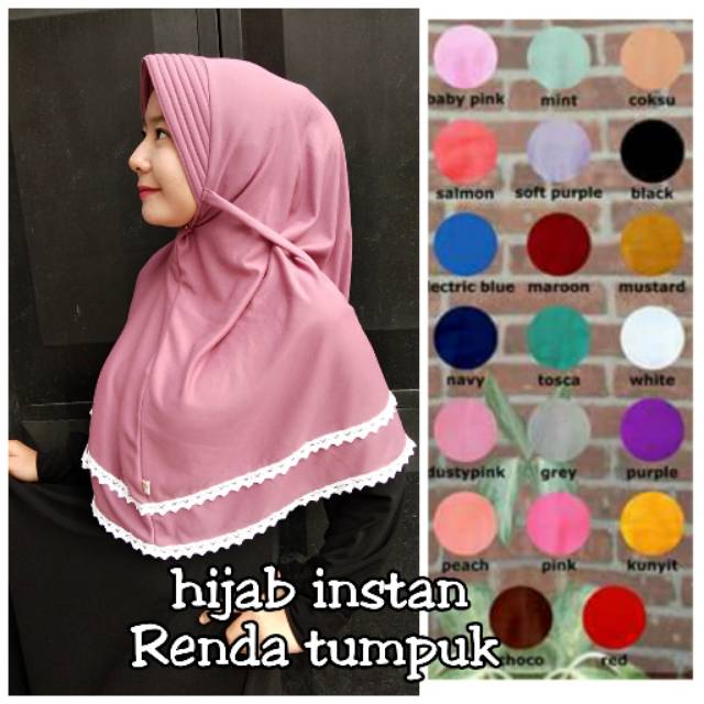Hijab instan Renda tumpuk