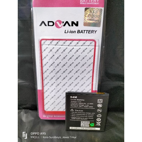 Baterai | Battery | Batre Advan S4M Original | Baterai S4M BP-40AA