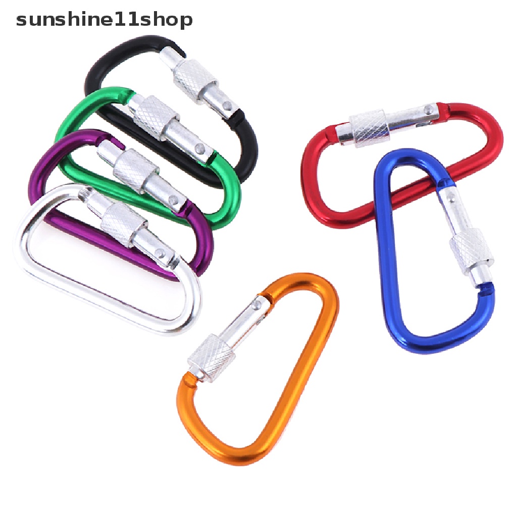 Sho 2pcs Carabiner D-Ring Bahan Aluminum Untuk Gantungan Kunci