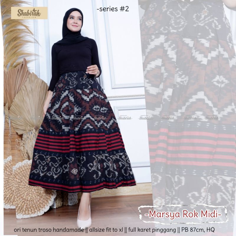 GARANSI TERMURAH COD - ROK TENUN MIDI / BAWAHAN WANITA / ROK BATIK / SKIRT / ORI BLANKET TROSO-4