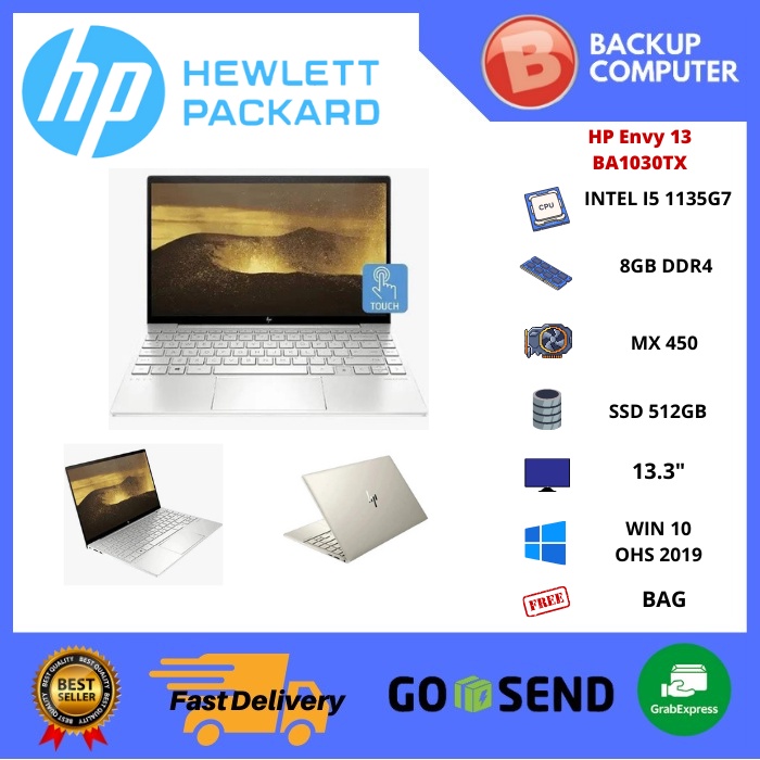 HP Envy 13-BA1030TX i5-1135G7|8GB|512SSD|MX450|WIN10+OHS