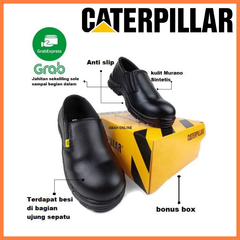 SEPATU SAFETY CATERPILLAR SELOP PRIA WANITA / SEPATU KERJA PABRIK KITCHEN RESTORAN HOTEL CHEFF SPBU