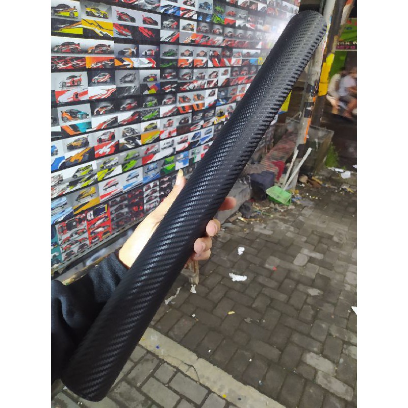 Sticker Carbon 3D Hitam Maxdecal