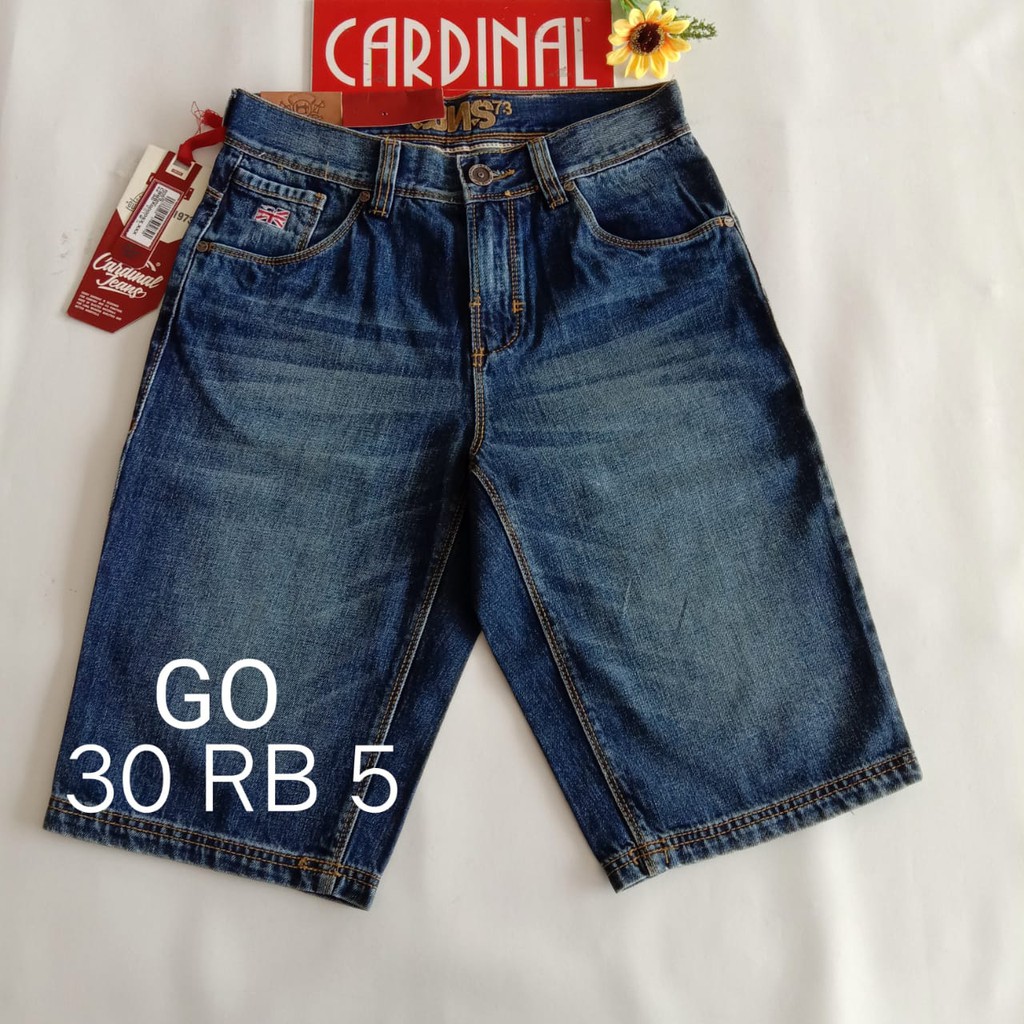 gof 30-CBV CARDINAL JEANS Celana Pria Celana Pendek Bermuda Casual Sobek Slimfit Reguler Fit Reguler