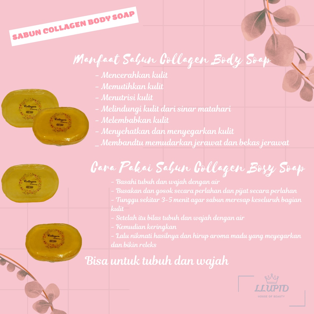 Sabun Collagen Whitening Body Soap Original - Pemutih Badan - Pemutih Wajah - Sabun Wajah - Sabun Badan